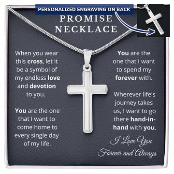 Promise Necklace -  Engraved Cross Necklace