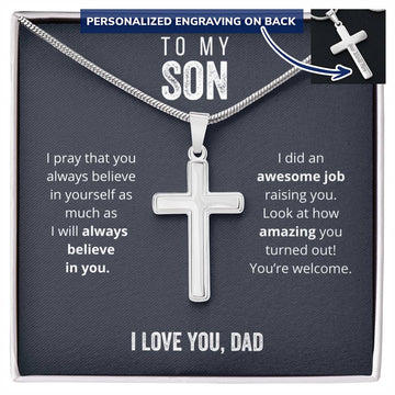 To My Son from Dad - Funny Card Gift - Awesome Job Raising You