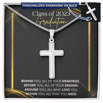 Class of 2023 Graduation Gift | Dreams | Personalized Cross Necklace