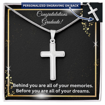Graduation Gift | Dreams | Personalized Cross Necklace