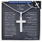 To My Son - Engraved Cross Necklace -  I Believe in You