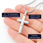 To My Son from Mom - I Believe in You Engraved Cross Necklace