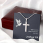 Engraved Cross Necklace - Joshua 1 9