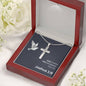 Engraved Cross Necklace - Joshua 1 9