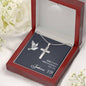 Engraved Cross Necklace - Joshua 1 9