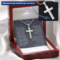 To My Son - Engraved Cross Necklace -  I Believe in You