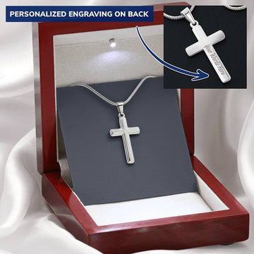 Engraved Boys Cross Necklace