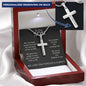 To Our Son Cross Necklace - Proud and Blessed Poem - Engraved