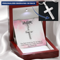 Mom Cross Necklace - Engraved