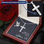 Engraved Cross Necklace - Joshua 1 9