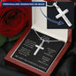 To Our Son Cross Necklace - Proud and Blessed Poem - Engraved
