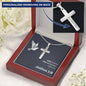 Engraved Cross Necklace - Joshua 1 9