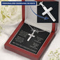 To Our Son Cross Necklace - Proud and Blessed Poem - Engraved