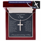 To My Amazing Son - Engraved Cross Necklace