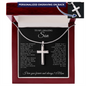 To My Amazing Son - Engraved Cross Necklace