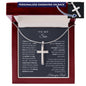 To My Son - Engraved Cross Necklace -  I Believe in You