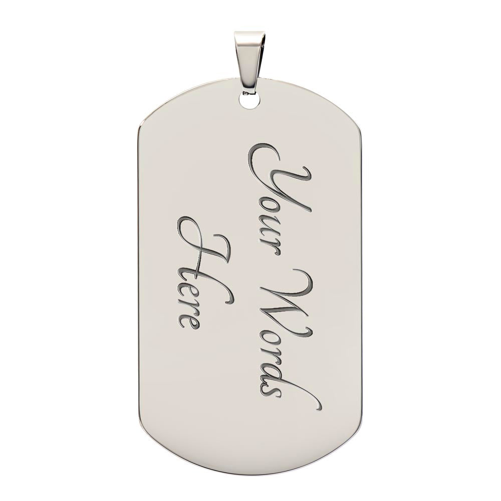Grandpa Proud Veteran Dog Tag Necklace