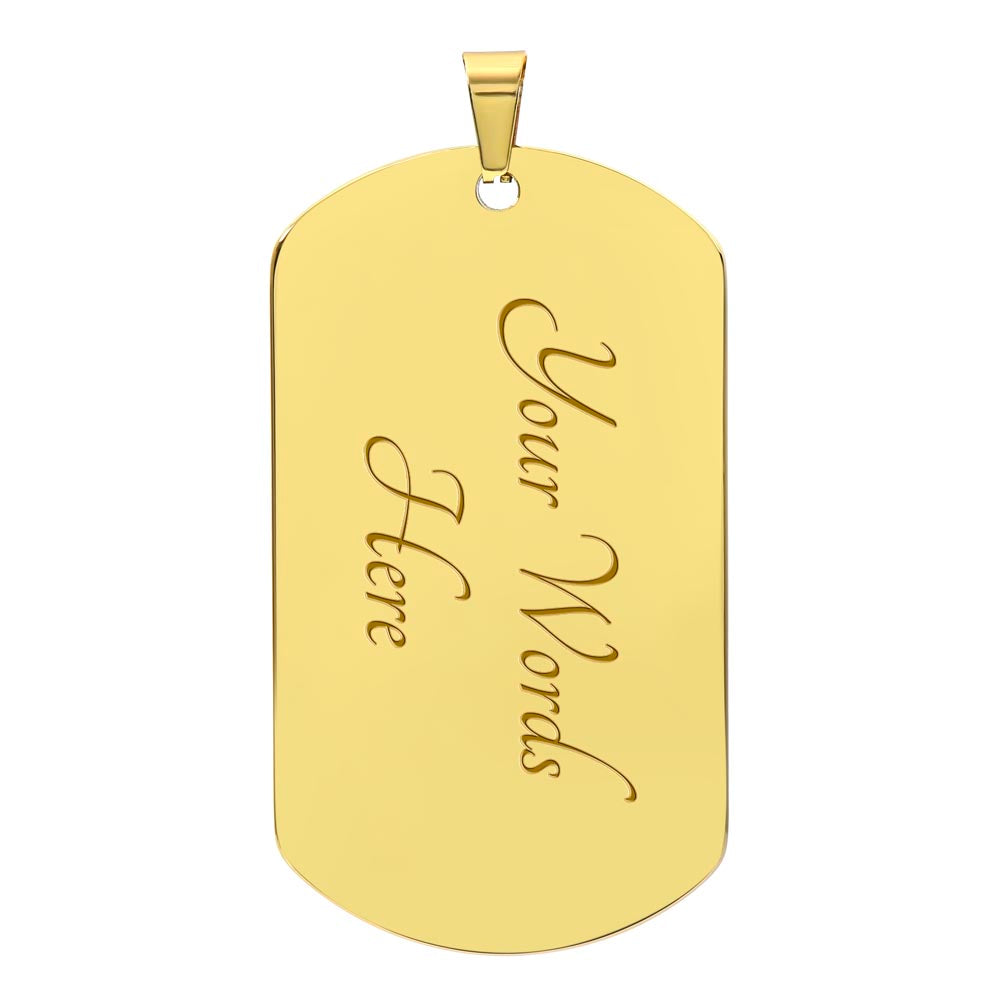 Grandpa Proud Veteran Dog Tag Necklace