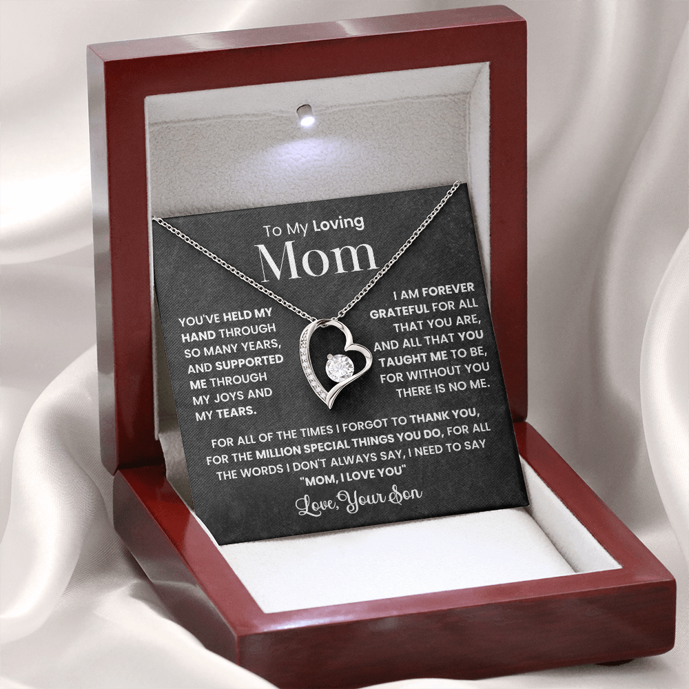 To My Loving Mom - Forever Love Necklace and Message Card Gift Set