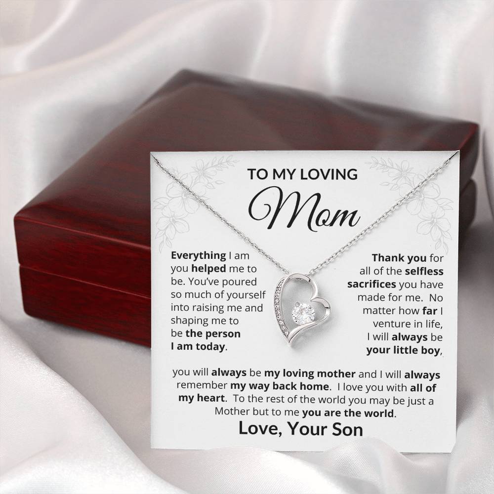 [BEST SELLER] To My Loving Mom - Everything I Am - Forever Love Necklace
