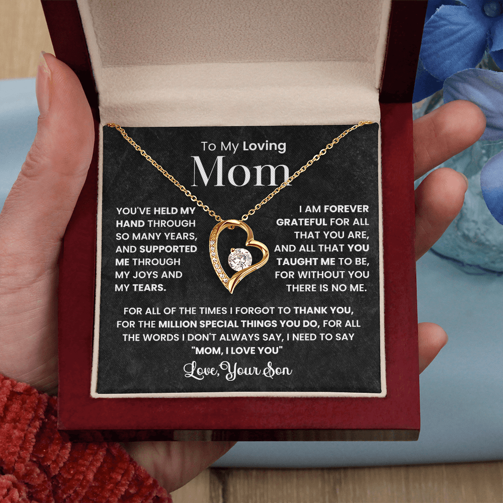 To My Loving Mom - Forever Love Necklace and Message Card Gift Set