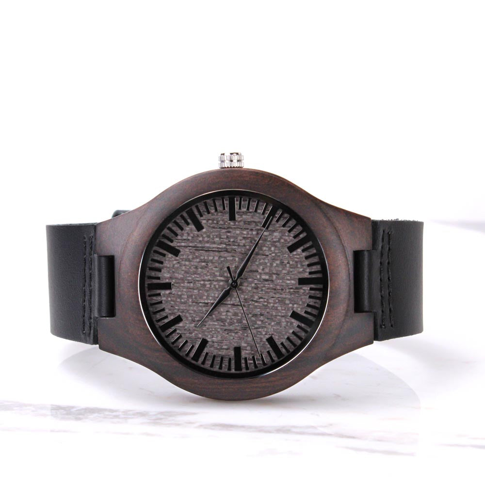 Always Be My Hero Watch | Engraved Wooden Watch