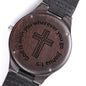 God Is With You -Engraved Wooden Watch - Joshua 1 9