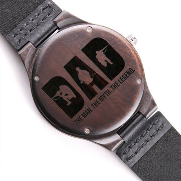 Dad The Man The Myth The Legend | Engraved Wooden Watch