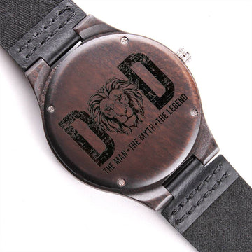 Dad The Man The Myth The Legend | Engraved Wooden Watch