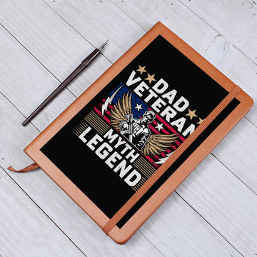 Dad Veteran Myth Legend | Vegan  Leather Journal | Gift for Dad