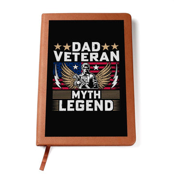 Dad Veteran Myth Legend | Vegan  Leather Journal | Gift for Dad