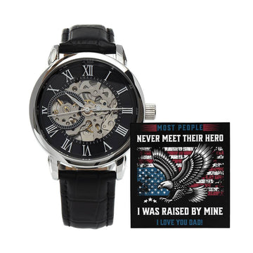 My Dad Is  A Hero | Men's Openwork Watch