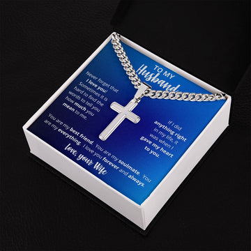 To My Husband | Personalized Cross Necklace