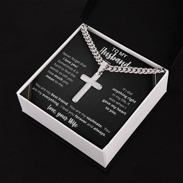 To My Husband | Personalized Cross Necklace