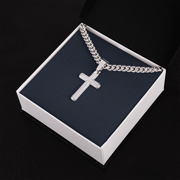 Personalized Gift, Gift for Him, Engraved Cross Necklace
