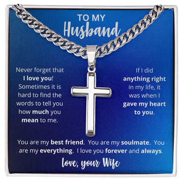 To My Husband | Personalized Cross Necklace