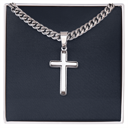Personalized Gift, Gift for Him, Engraved Cross Necklace