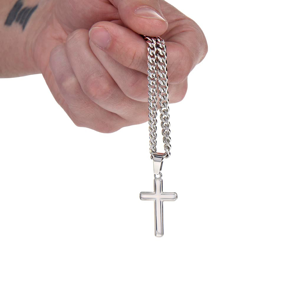 To My Son from Mom - Trust God Laser Engraved Cross Necklace