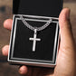 Mens Engraved Cross Necklace