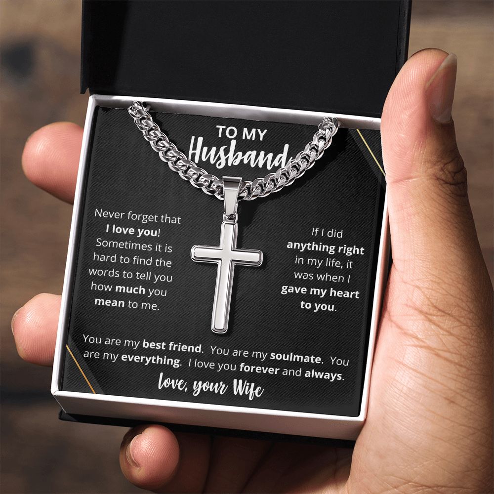 To My Husband | Personalized Cross Necklace
