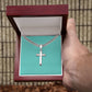 Mens Personalized Cross Necklace on Cuban Link Chain