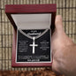 To My Husband | Personalized Cross on Cuban Chain with Message Card