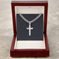 Mens Personalized Cross Necklace on Cuban Link Chain