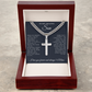 To My Amazing Son - Engraved Cross on Cuban Link Chain