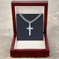 Personalized Gift, Gift for Him, Engraved Cross Necklace