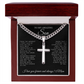 To My Amazing Son - Engraved Cross on Cuban Link Chain