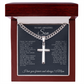 To My Amazing Son - Engraved Cross on Cuban Link Chain