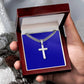 Mens Personalized Cross Necklace on Cuban Link Chain