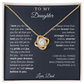 To My Daughter from Dad | CZ Crystal Love Knot Necklace | I Believe in You Message Card Gift Set