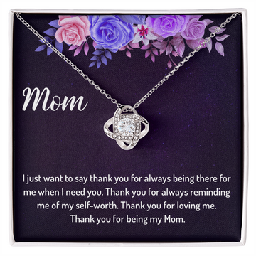 Love Knot Necklace - Thank you for being my Mom - fb